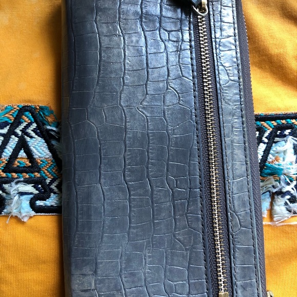 Lanvin Gray and Gold Shimmer Embossed Wallet - Picture 3 of 6